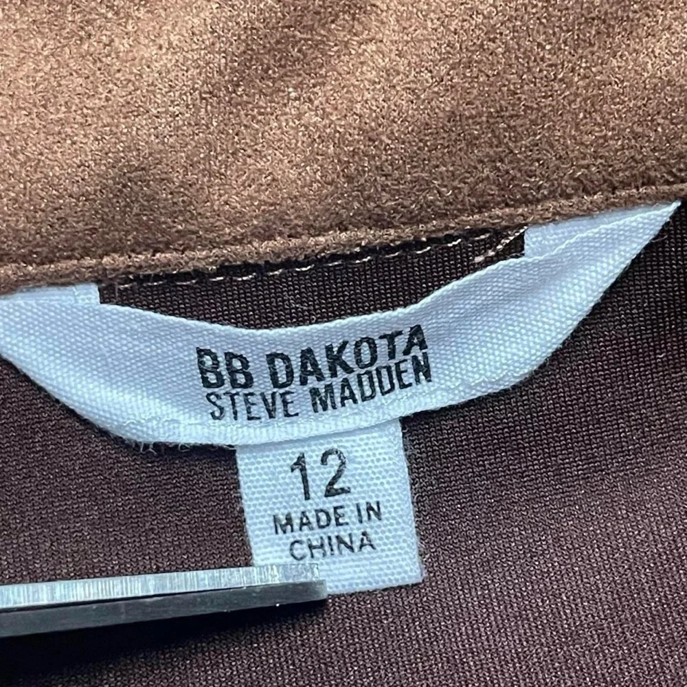 BB Dakota Steve Madden Women’s Faux Suede Mini Skirt Camel Brown Size 12 - Picture 4 of 7